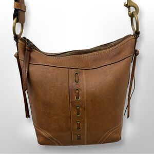 Coach 1941 Chelsea Brown Laced Leather Crossbody Shoulder Bag Brass Hardware